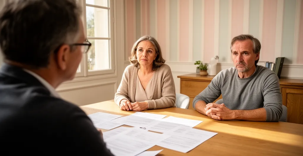 Réunion familiale avec conseiller pour succession immobilière Paris